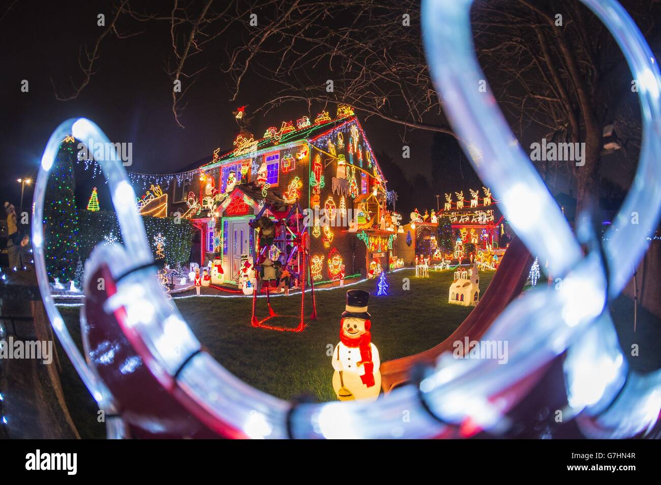 Christmas lights in Bristol where the Brailsford family decorate their