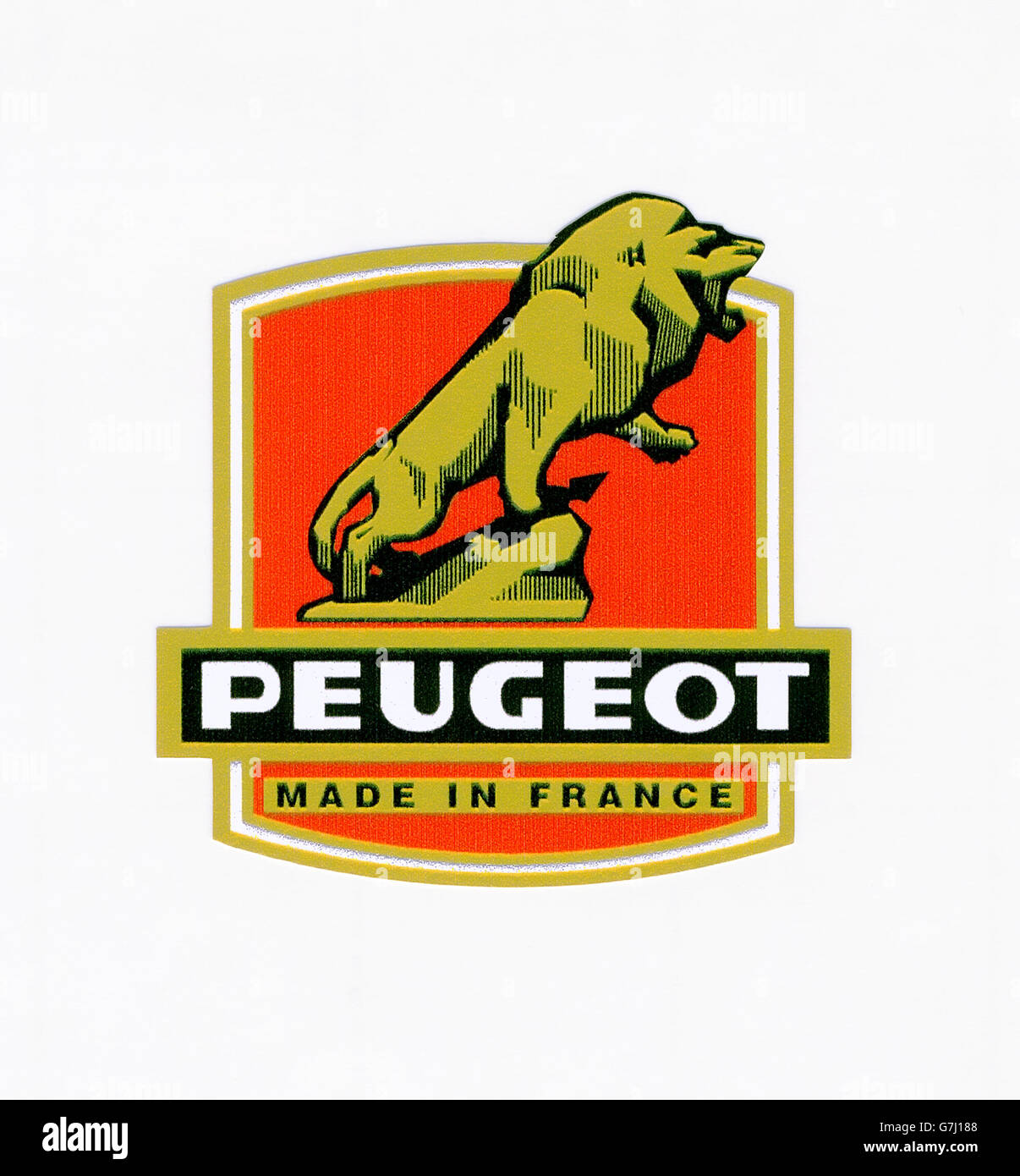 Peugeot Lion Motif Bicycle Badge 1970's Stock Photo