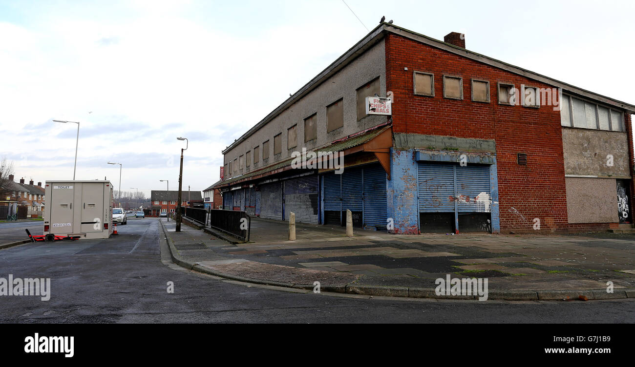 Generic stock images of a run down parade of shops in Lee Park