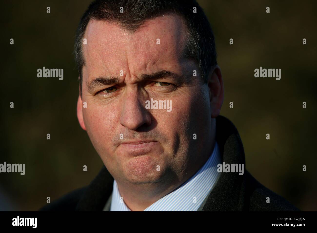 Detective Chief Inspector Michael Harvey at Riverview Park in Ballymoney, Co Antrim, where a man was shot dead outside a house in the park. Stock Photo