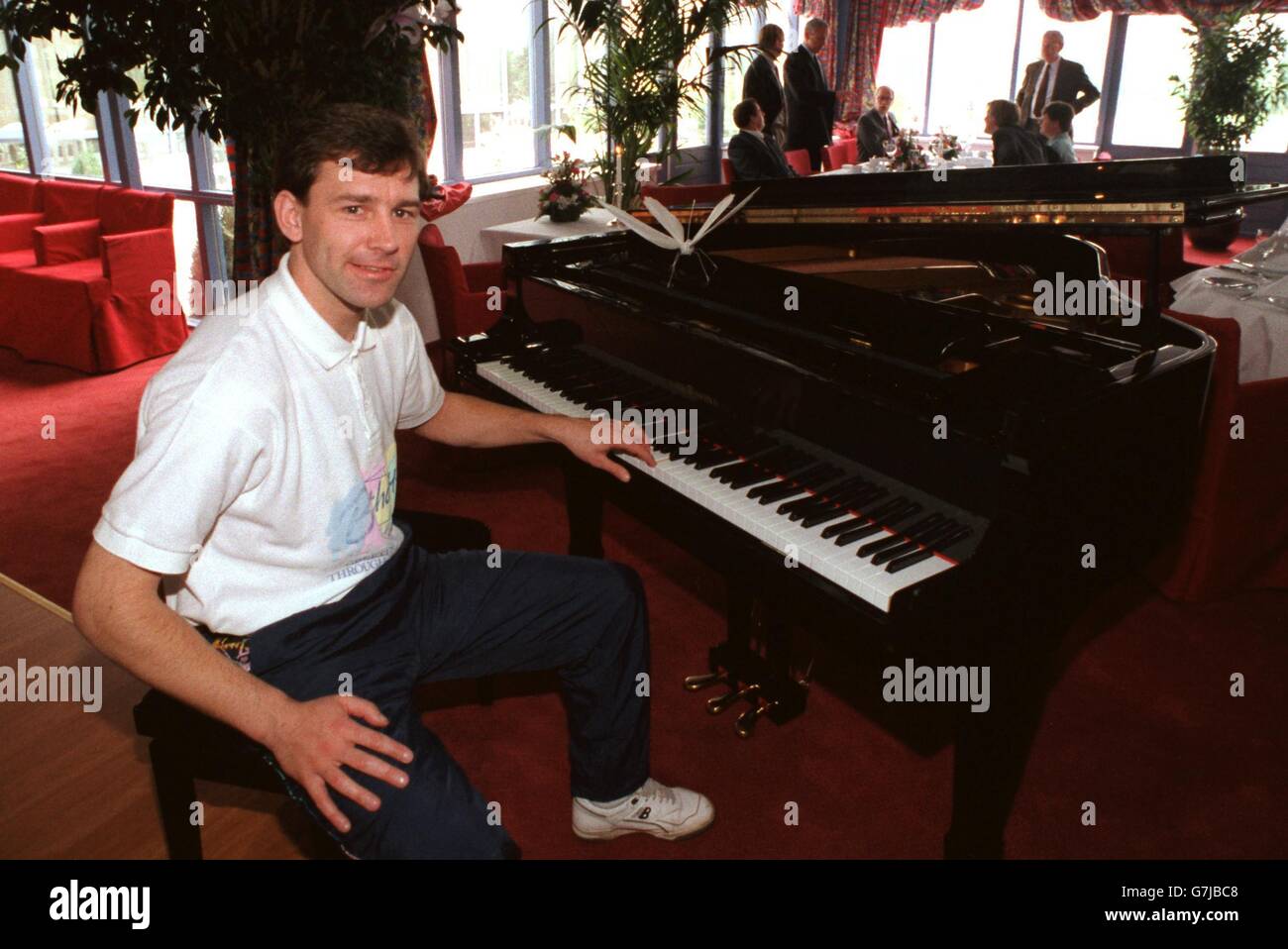 Manchester United player Bryan Robson in action during a Canon League