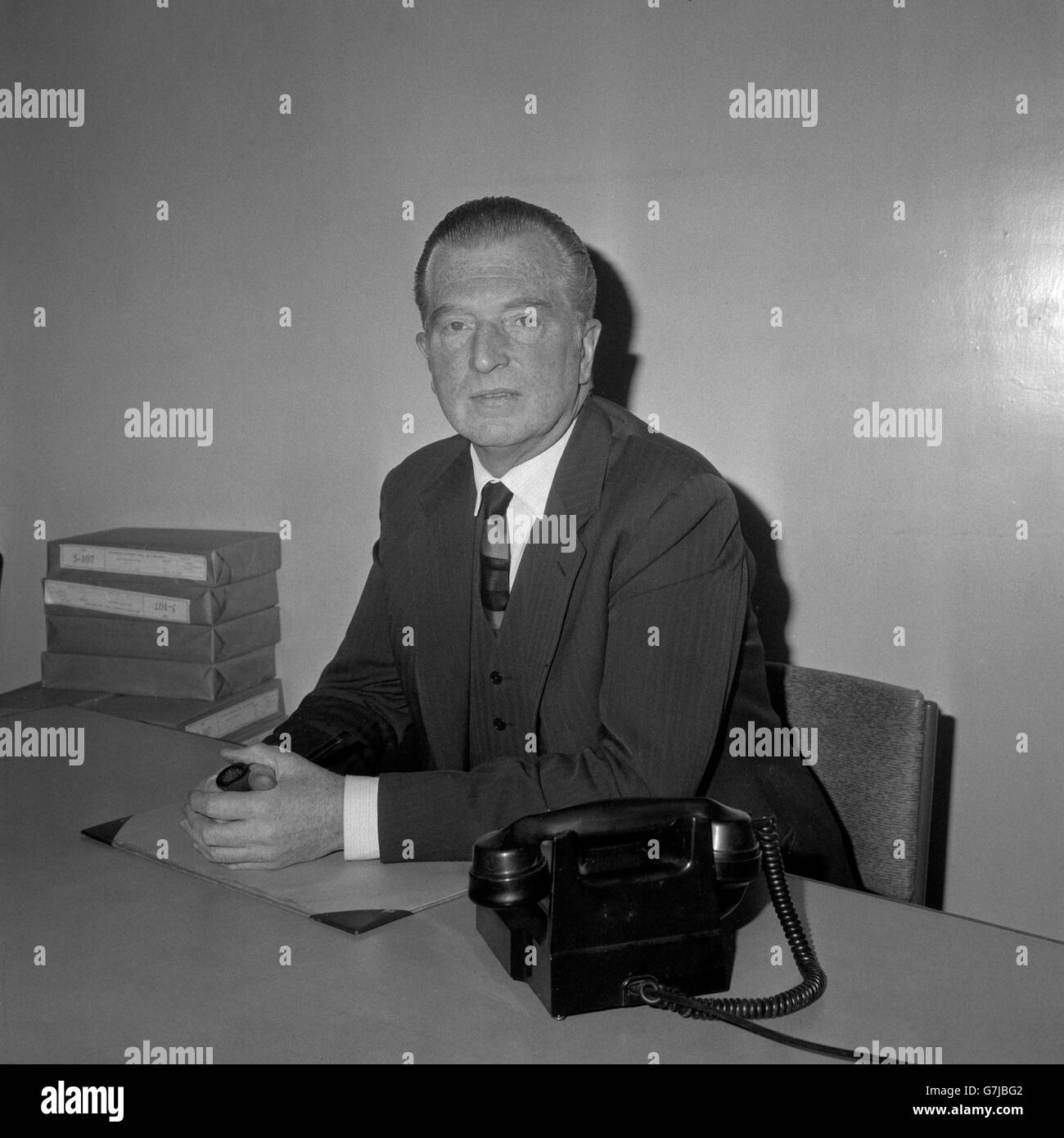 John Freeman, who after serving as British High Commissioner in India is to become Ambassador in Washington, United States. John Freeman is a former Labour member of Parliament and also had a distinguished career as a journalist and broadcaster. He is former editor of the 'New Statesman' and as a television personality is remembered for his series of interviews under the title 'Face to Face'. Stock Photo