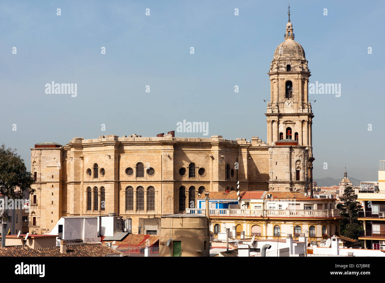 Malaga Cathedral in Spain Stock Photo