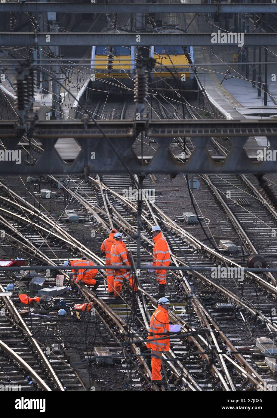 Network Rail engineering delays Stock Photo Alamy