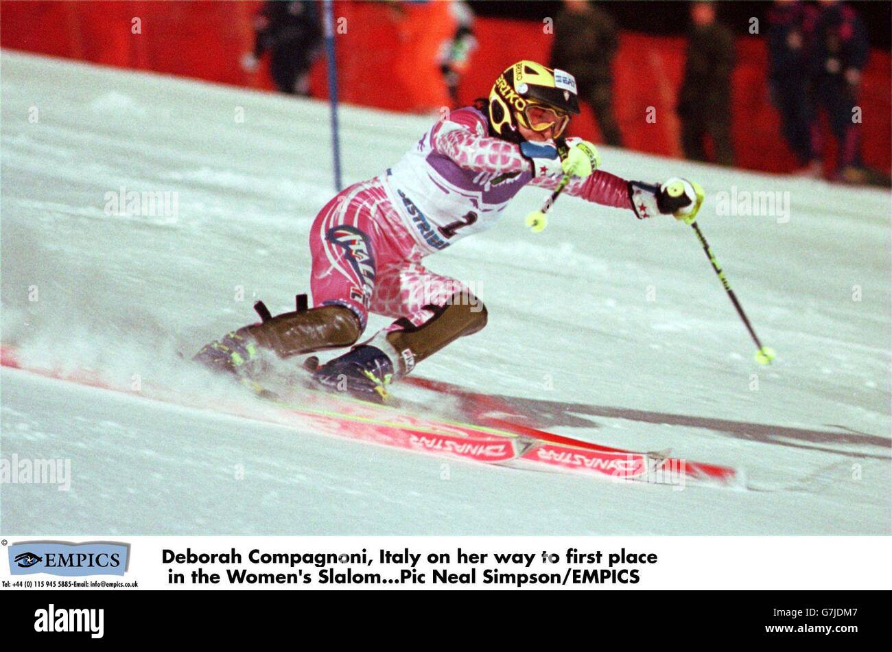 Skiing - Alpine World Ski Championships, Sestriere. Deborah Compagnoni ...