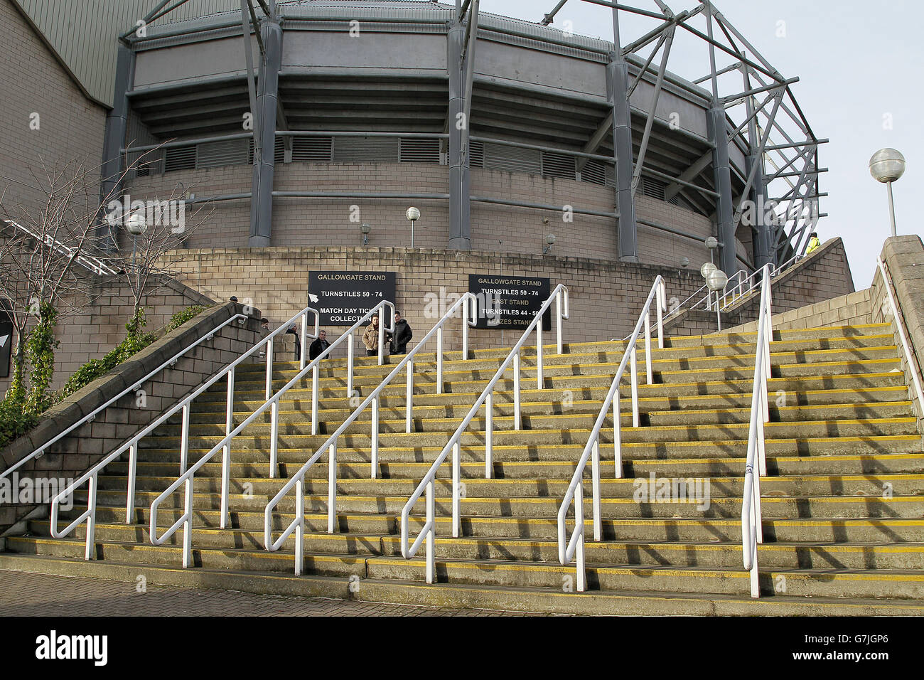 Soccer - Barclays Premier League - Newcastle United v Burnley - St James' Park. A general view of stairs at St James' Park Stock Photo
