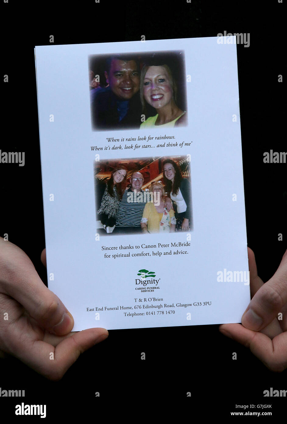 The order of service at the funeral of Stephenie Tait at Saint Thomas