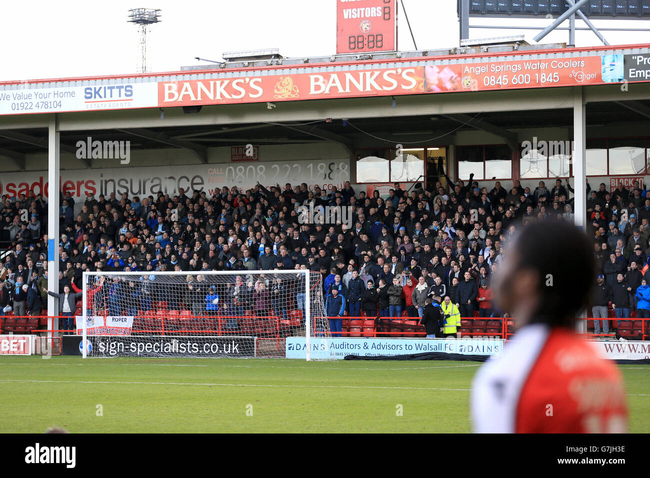 Coventry City fans in the away end at the Bescot Stadium as the teams