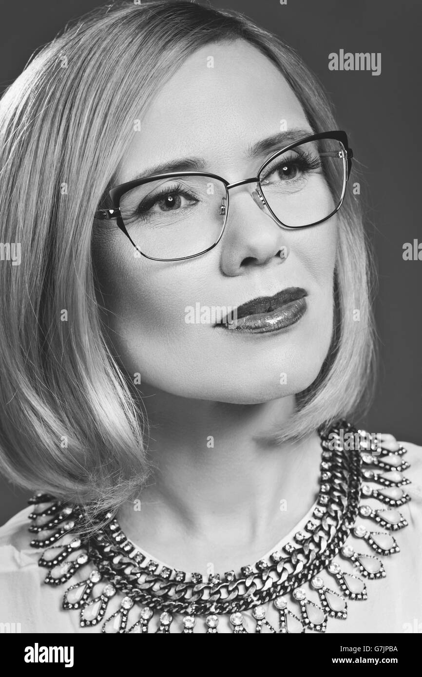 Beautiful woman in glasses Stock Photo Alamy