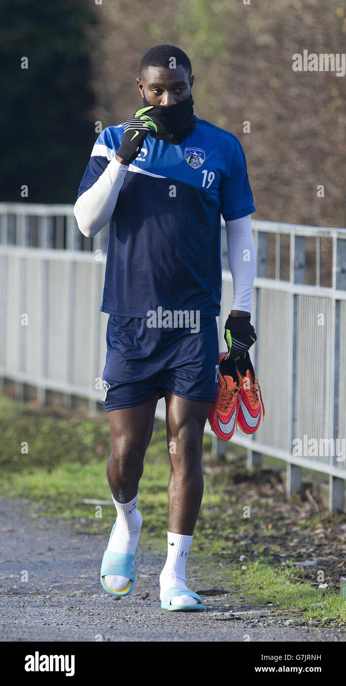 Soccer Oldham Athletic Players at Chapel Road Training Ground Stock