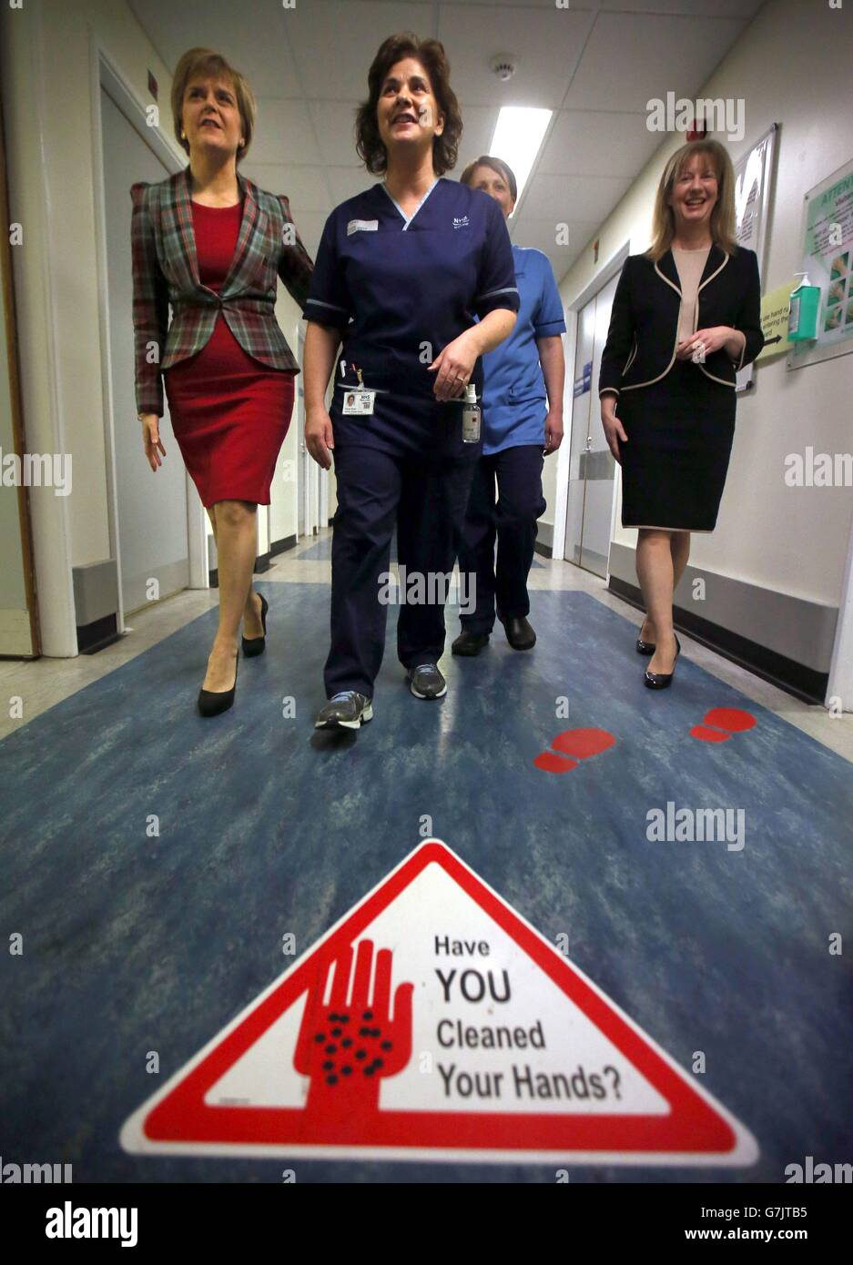 Sturgeon visits Ninewells Hospital in Dundee Stock Photo Alamy