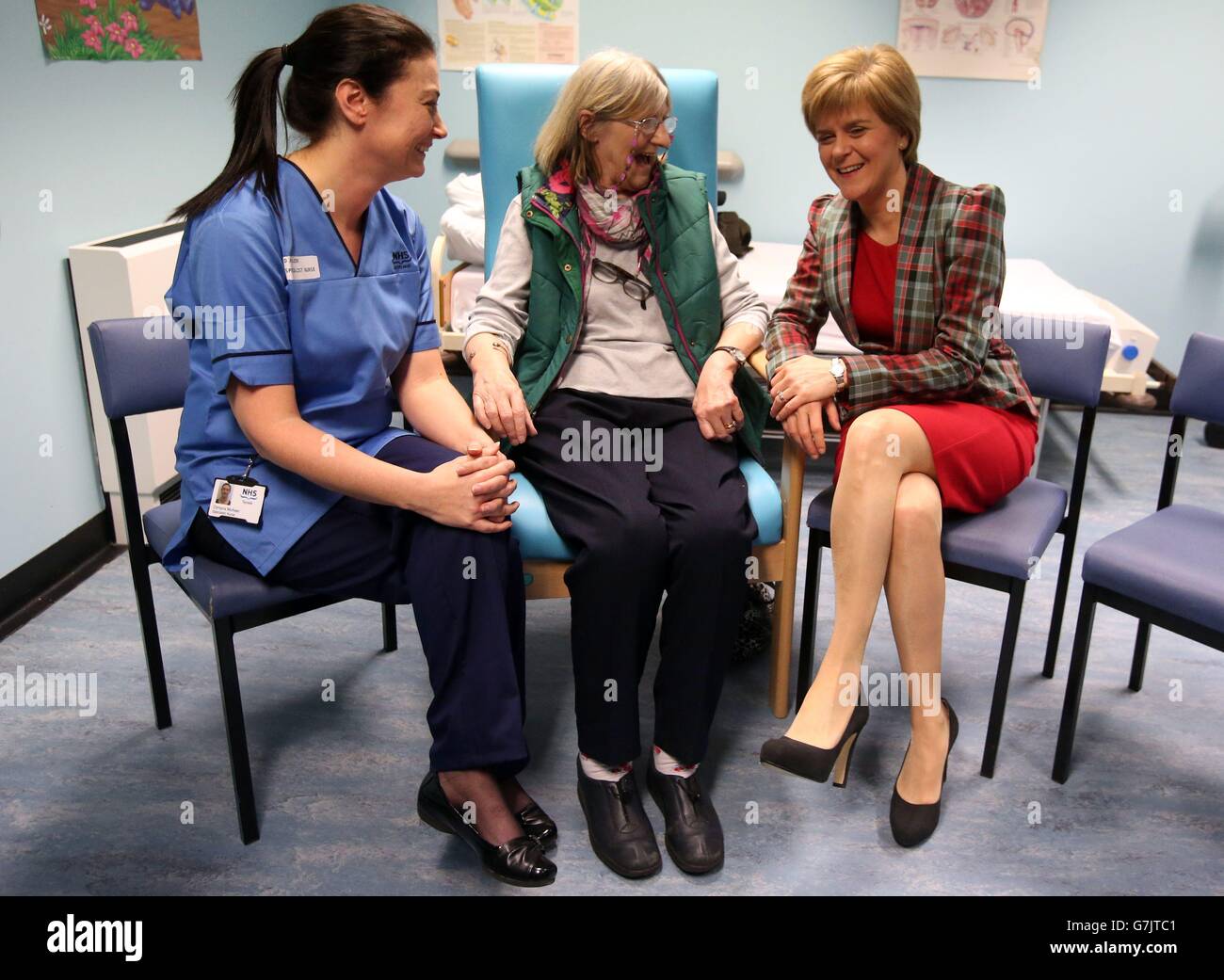 Sturgeon visits Ninewells Hospital in Dundee Stock Photo Alamy