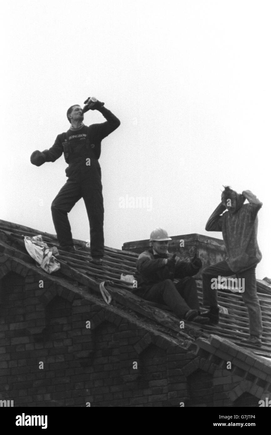 British Crime - Prison - Riots - Strangeways - Manchester - 1990 Stock Photo
