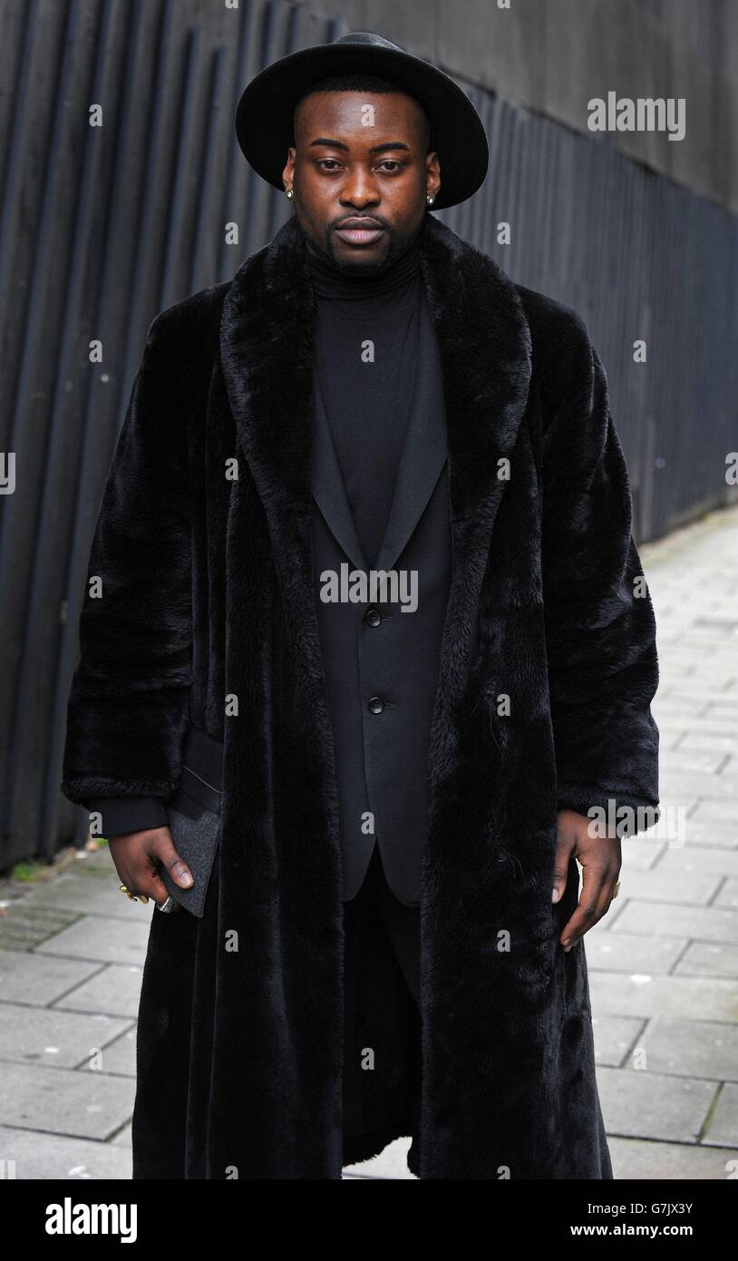 Johnson Gold outside the Old Sorting Office, London as he attended the Topman Design Autumn/Winter 15 show, part of the London Collections: Men event. Stock Photo