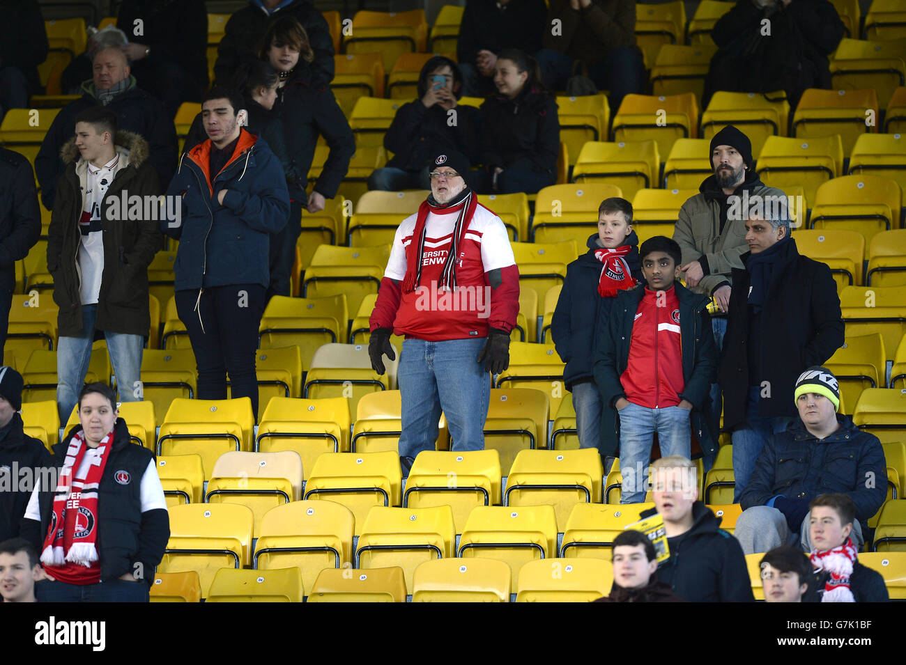 Charlton Athletic Fans In The Stands At Vicarage Road High Resolution