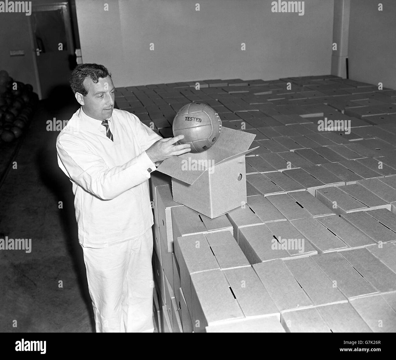 Soccer Football Manufacturing London. Images from a factory that