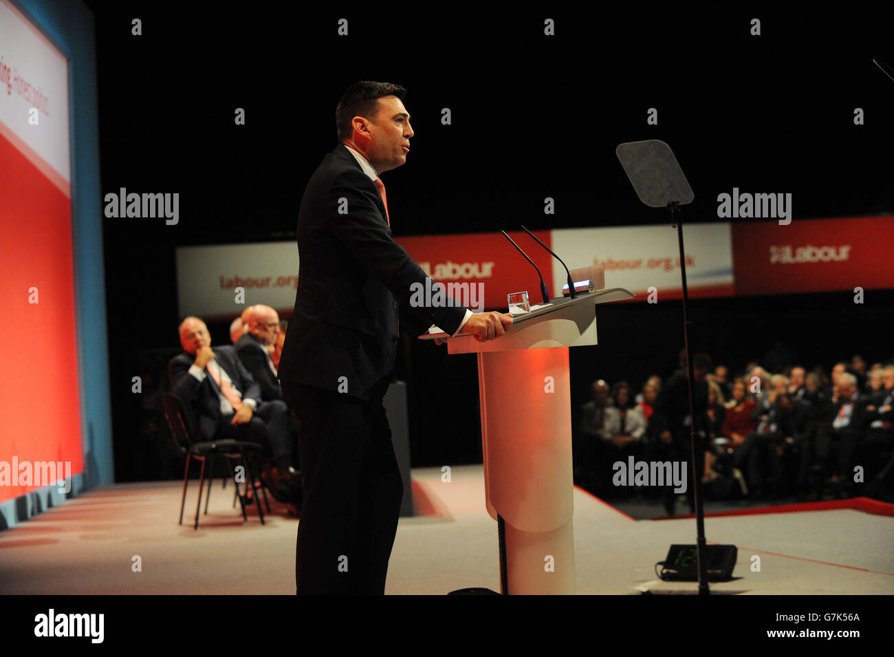Andy Burnham MP, shadow home secretary, speaking on the theme of 'Stronger, Safer Communities'. Stock Photo