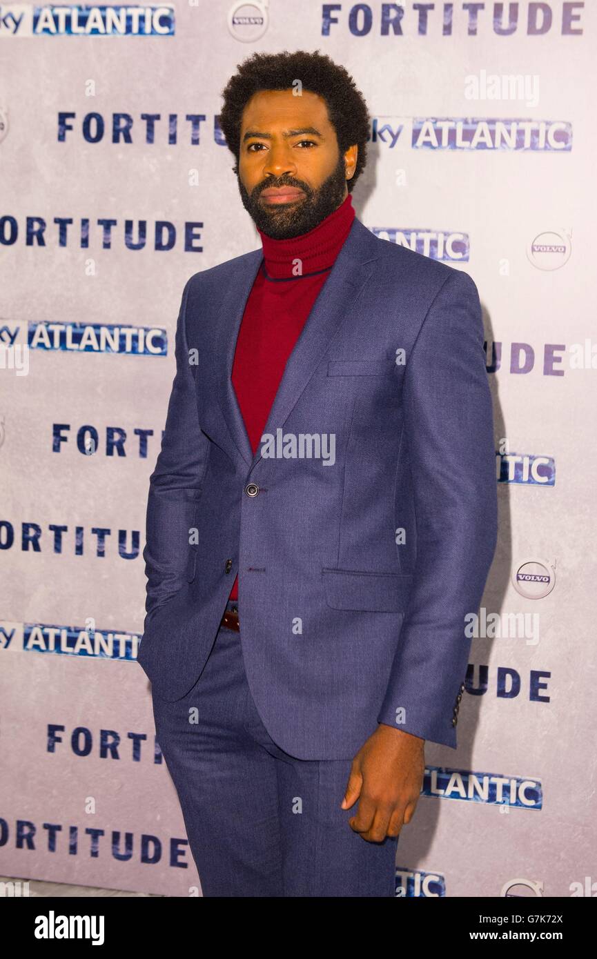 Nicolas Pinnock attending the world premiere of Fortitude at 8 Northumberland Avenue, London. Stock Photo