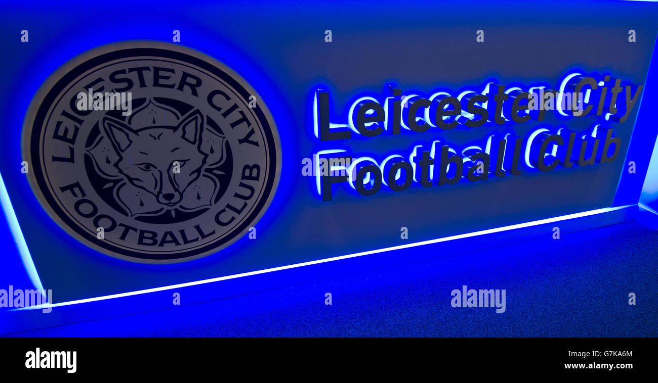 Soccer - FA Youth Cup - Fourth Round - Leicester City v Chesterfield - King Power Stadium. The Leicester City club crest in the press room Stock Photo