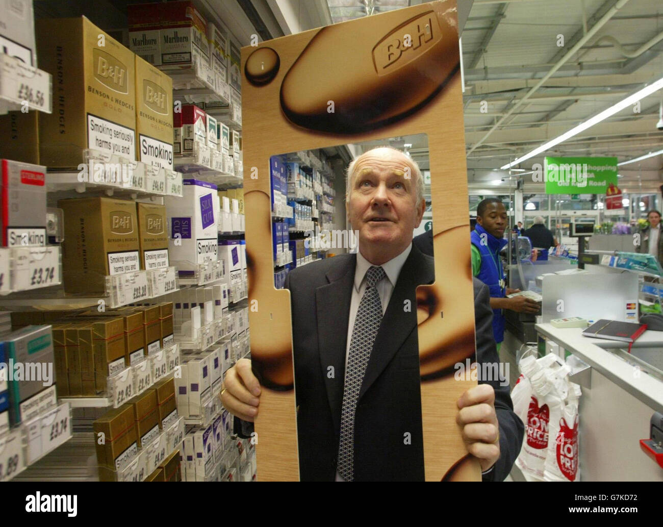 Health Secretary John Reid at an Asda Store on the Old Kent Road Stock
