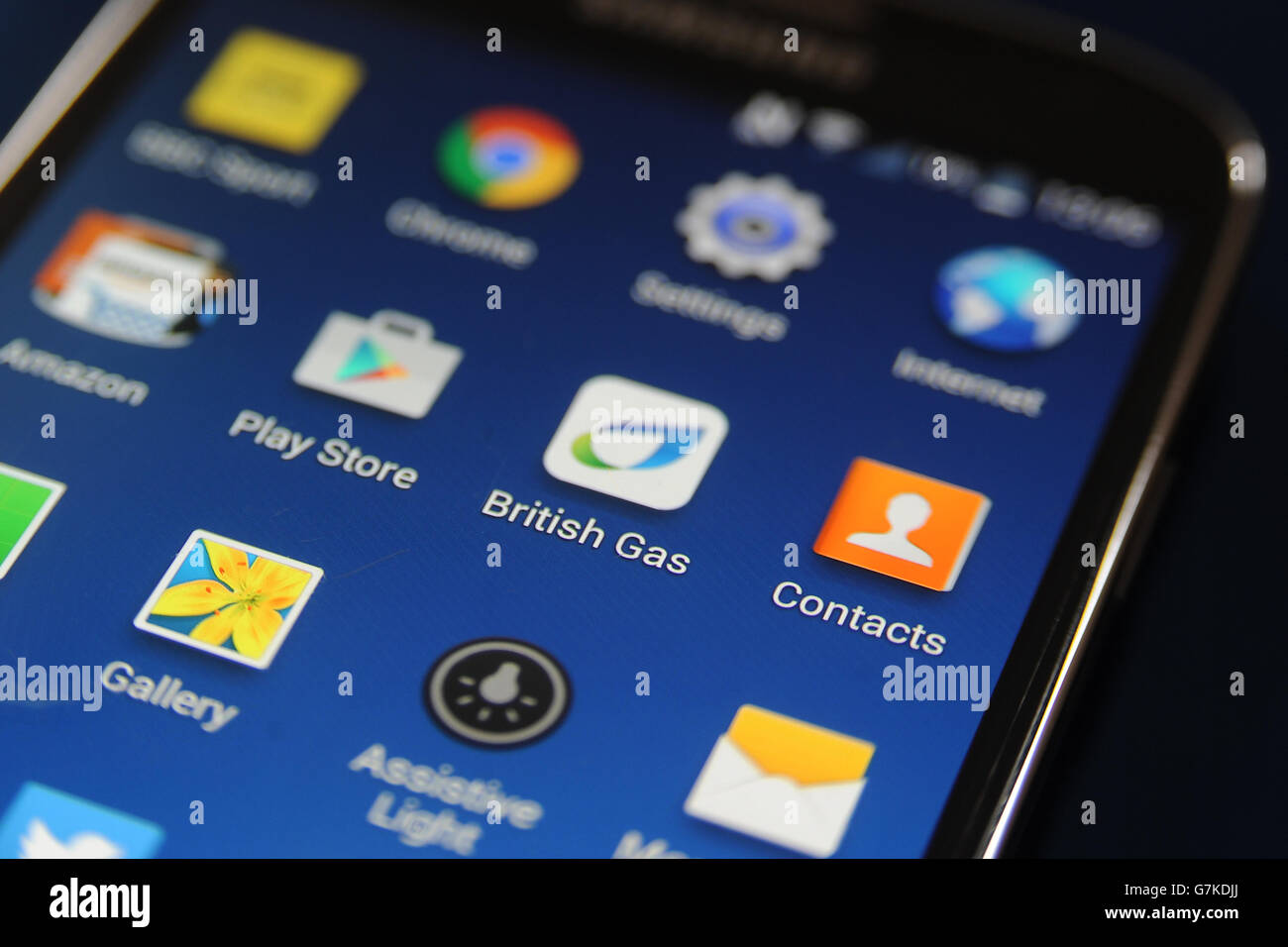 Technology stock. A smartphone displays the British Gas app Stock Photo