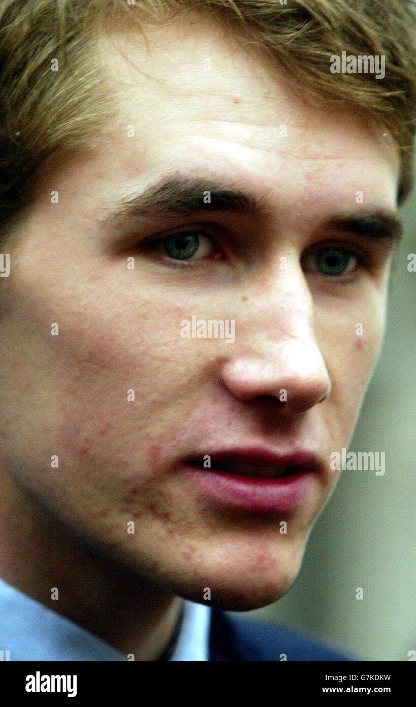 Otis Ferry, 22, the son of rock star Bryan Ferry who appeared charged under section 5 of the Public Order Act after entering the House of Commons chamber during a debate on a Bill to ban fox-hunting. All eight protesters denied charges of disorderly conduct and were granted unconditional bail. Stock Photo