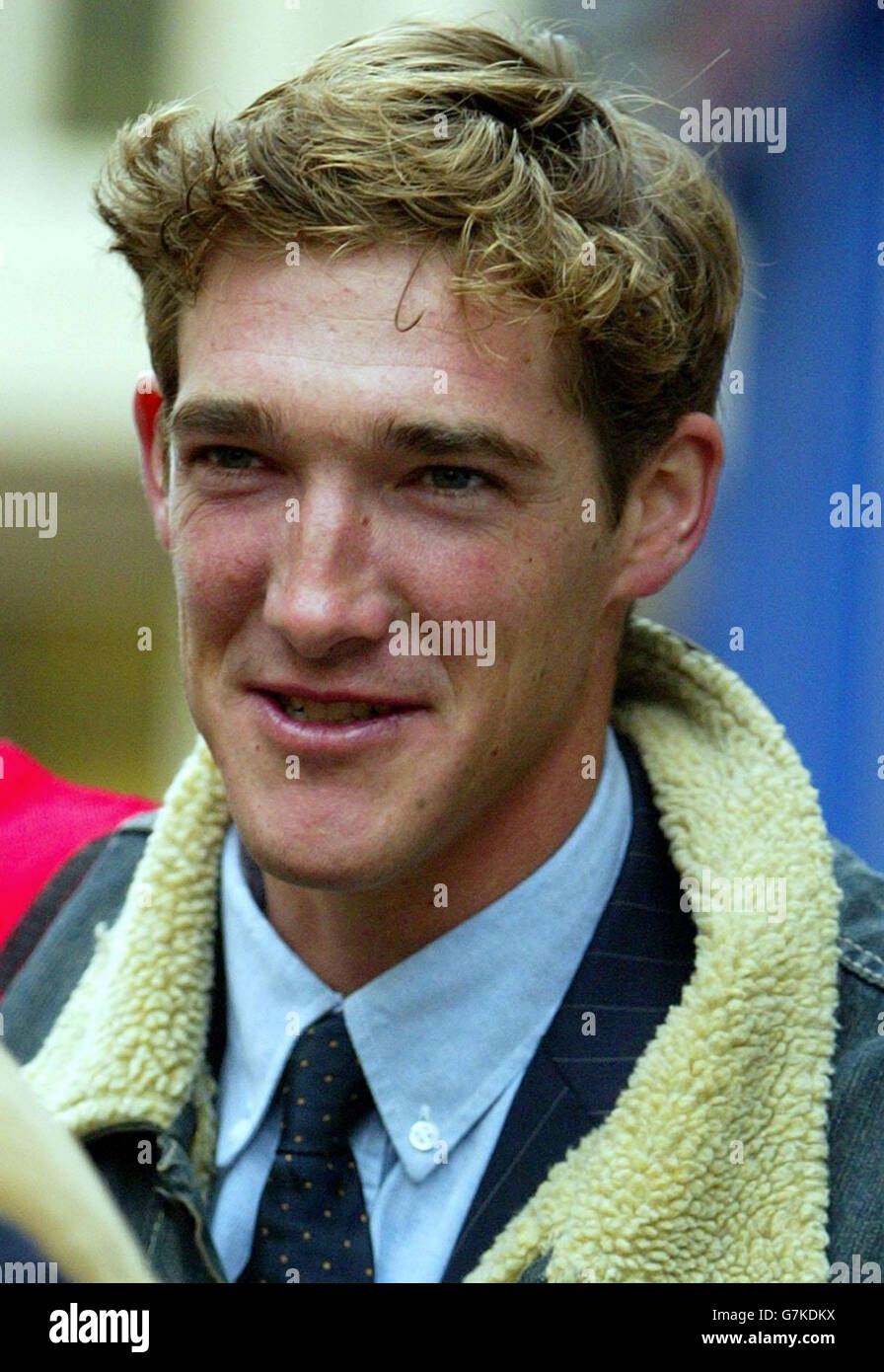 Polo player Luke Tomlinson who appeared charged under section 5 of the Public Order Act after entering the House of Commons chamber during a debate on a Bill to ban fox-hunting, along with seven others. All eight protesters denied charges of disorderly conduct and were granted unconditional bail. Stock Photo