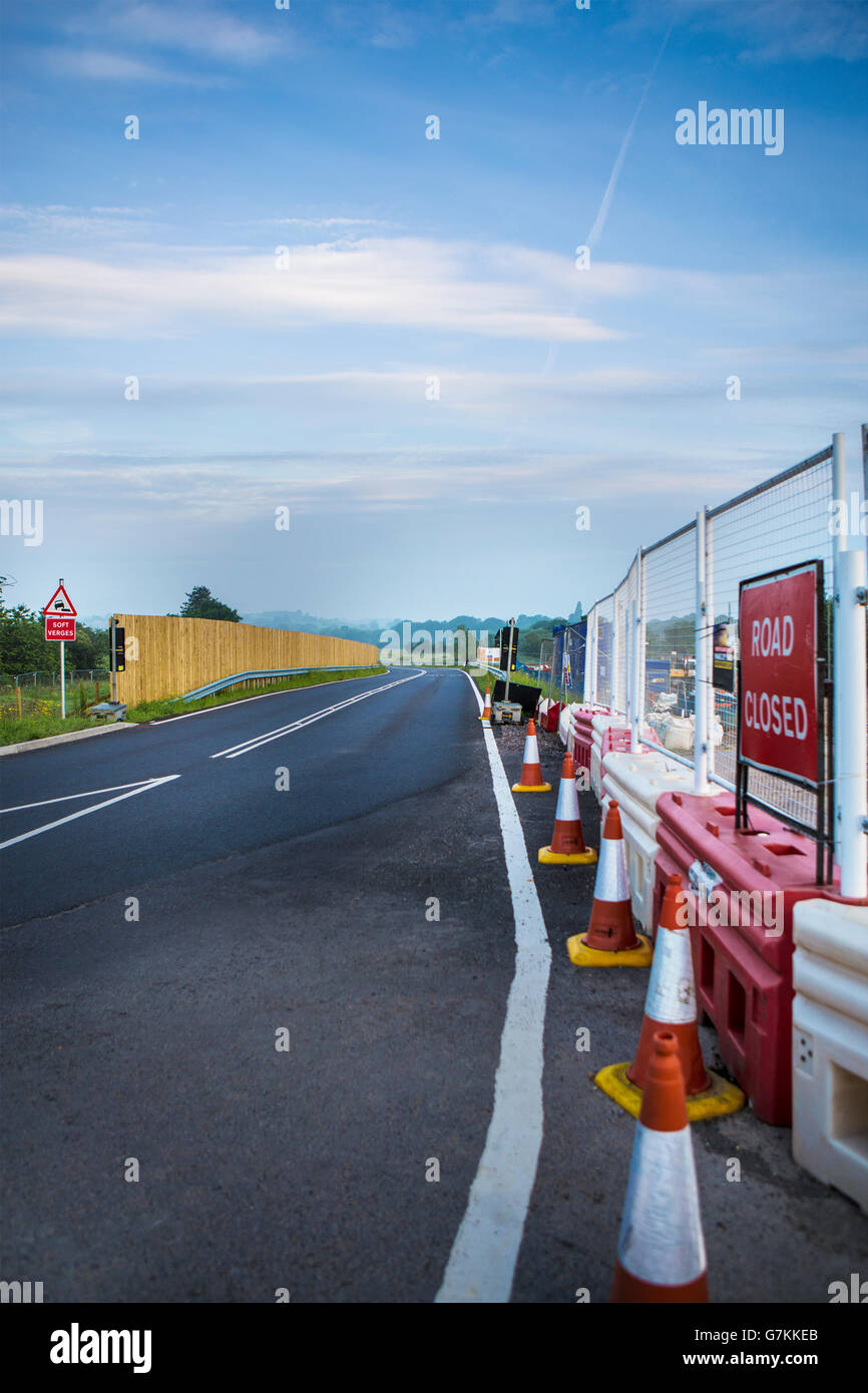 Temporary road built by Network Rail in Wootton Bassett to avoid 30 mile detour Stock Photo