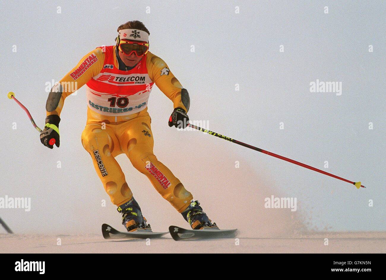 Skiing - Alpine World Ski Championships - 7th Giant Slalom Men - Sestrieres 97. Siegfried Voglreiter Stock Photo