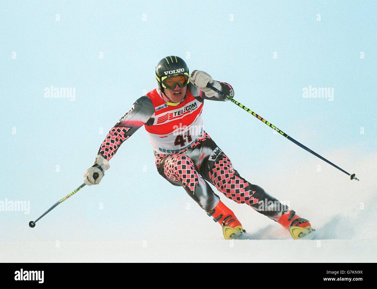 Skiing - Alpine World Ski Championships - 7th Giant Slalom Men - Sestrieres 97 Stock Photo