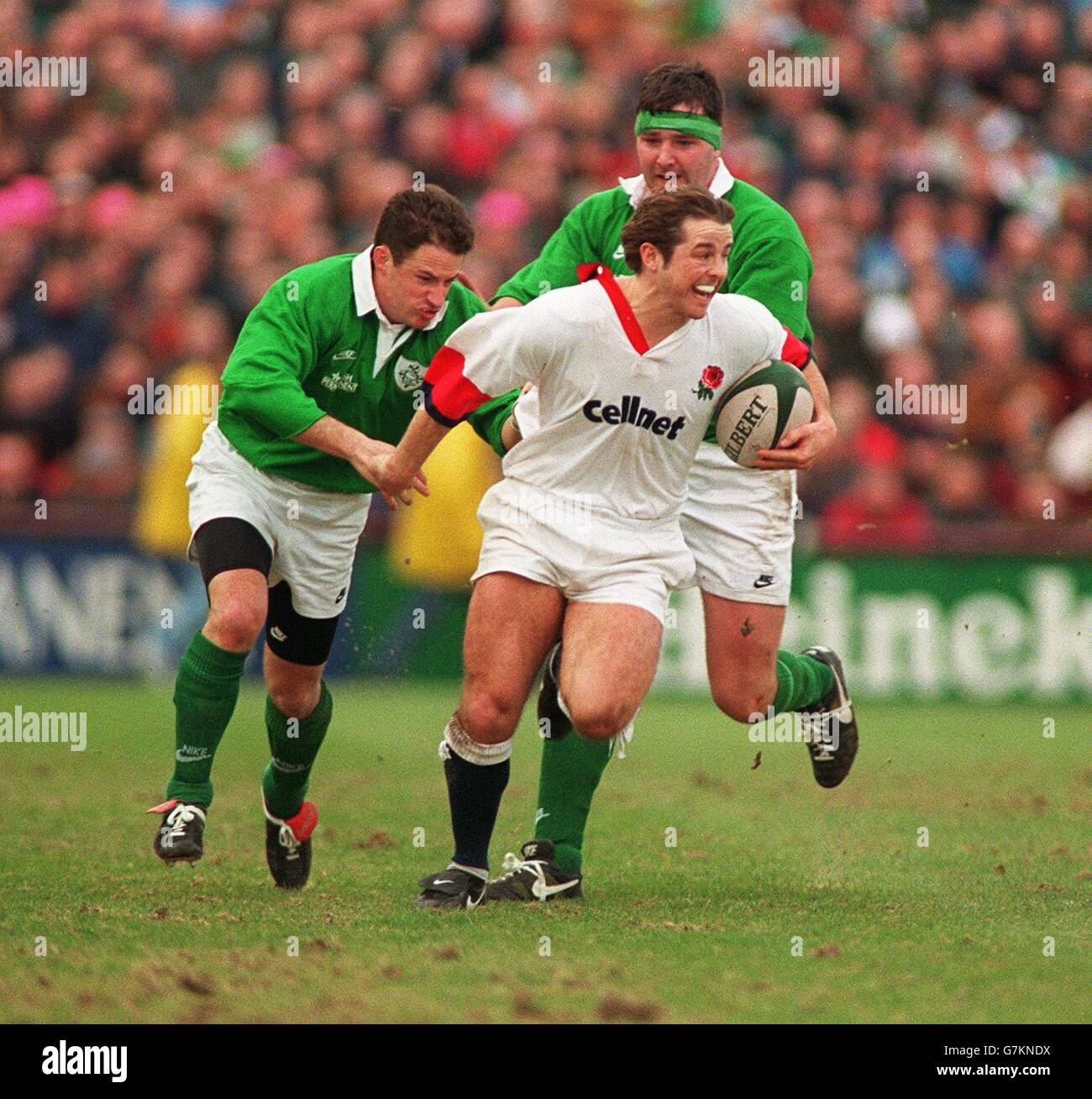 Rugby Union - Five Nations Championship - Ireland v England. Andrew Gomarsall, England Stock Photo