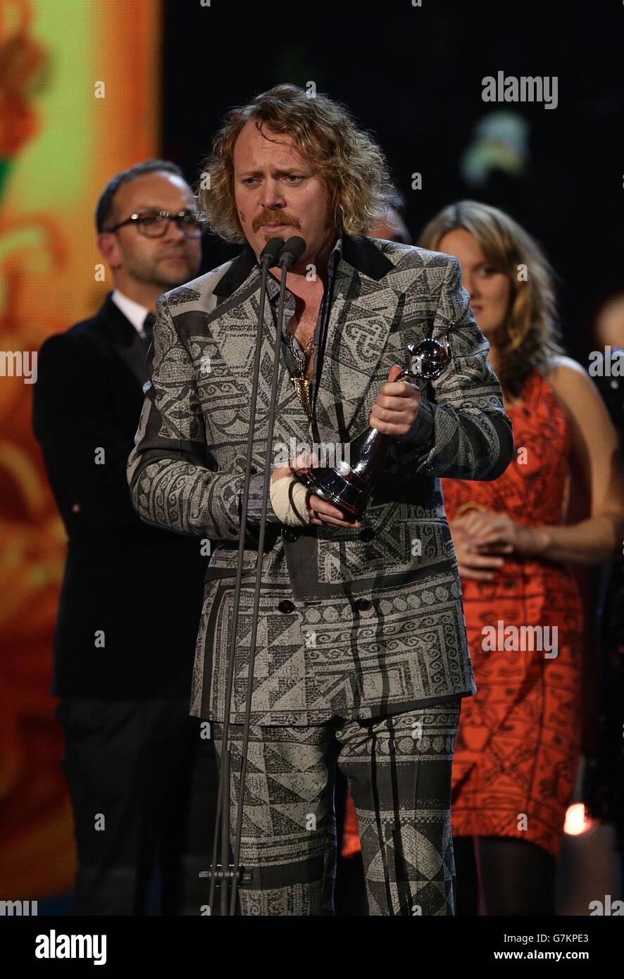 Leigh Francis accept the Multi Channnel National Television Award for Celebrity Juice during the 2015 National Television Awards at the O2 Arena, London. Stock Photo