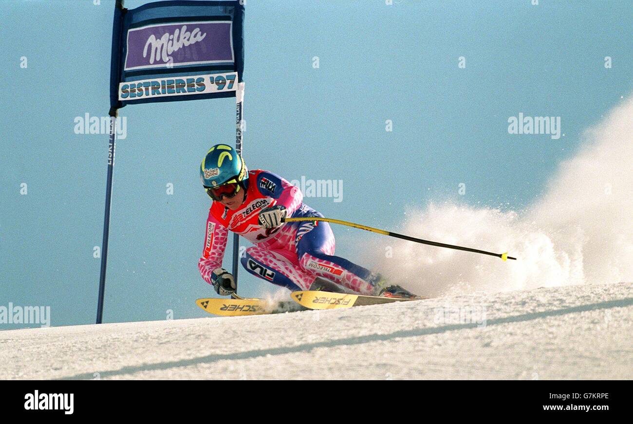 Skiing - Alpine World Skiing Championships - Women's Giant Slalom. Isolde Kostner, Italy Stock Photo