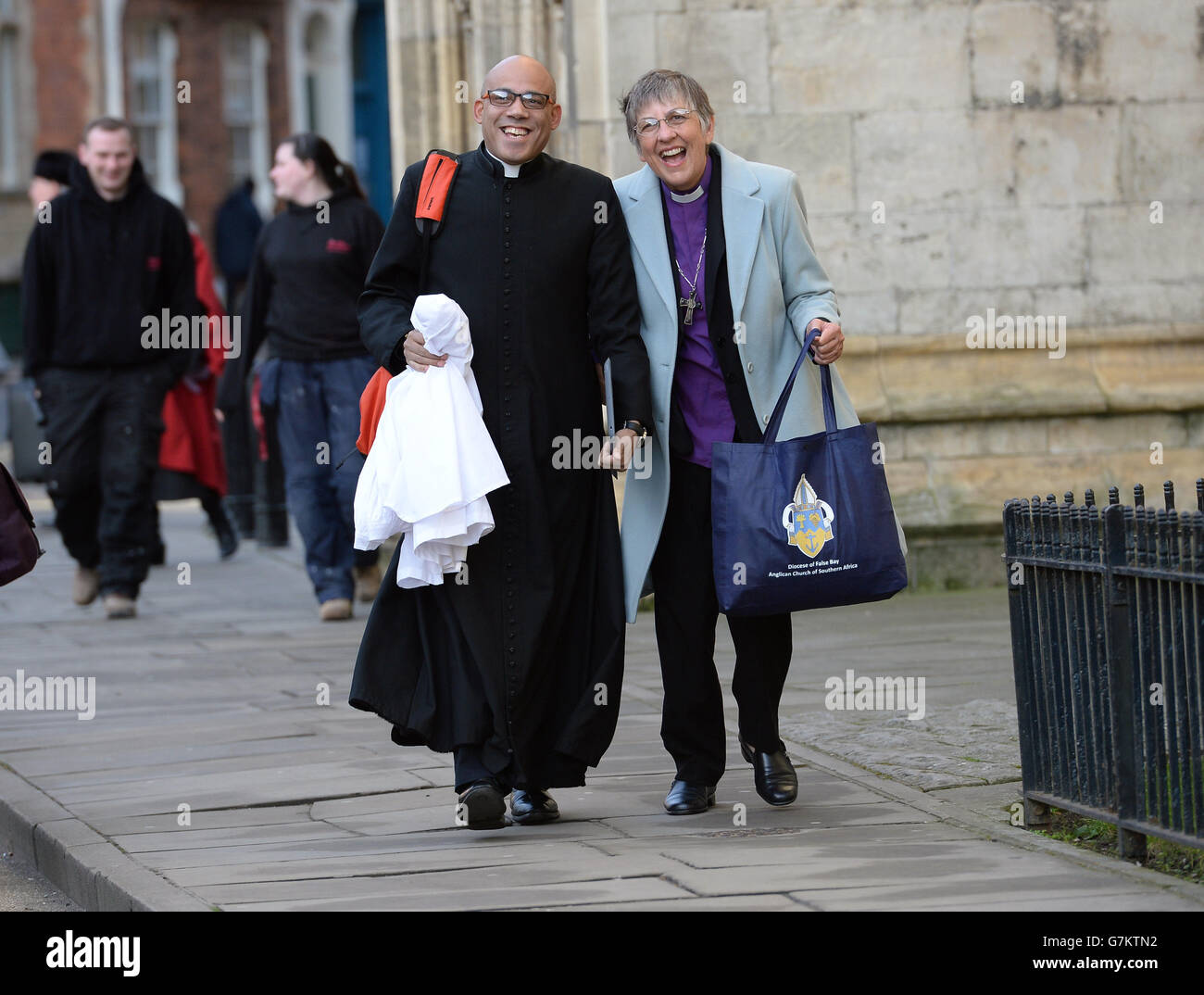 Members of the clergy arrive at York Minster, York, ahead of the consecration of the Rev Libby Lane as the eighth Bishop of Stockport. Stock Photo