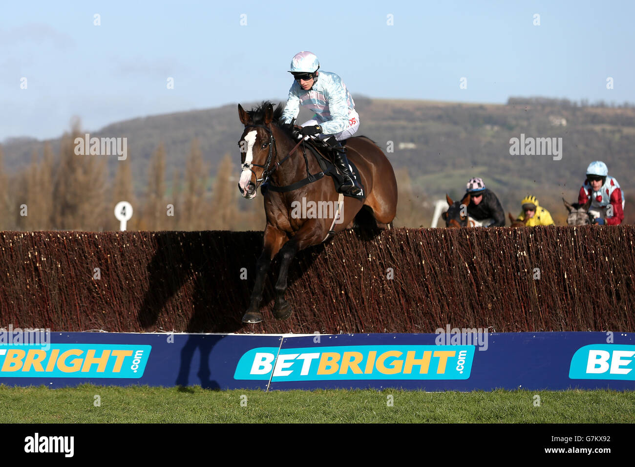 Horse Racing - Festival Trials Day - Cheltenham Racecourse. Stellar Notion ridden by Paddy Brennan during the Timeform Novices' Handicap Chase Stock Photo