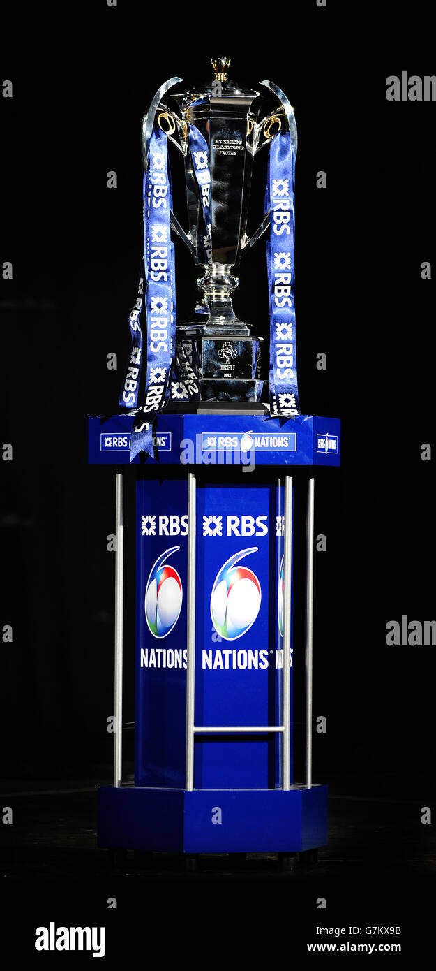 The new 6 nations trophy on display during the RBS Six Nations Launch