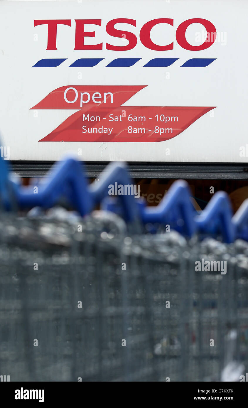 Trolleys at the Tesco Superstore in Kirkcaldy, which is to close it was