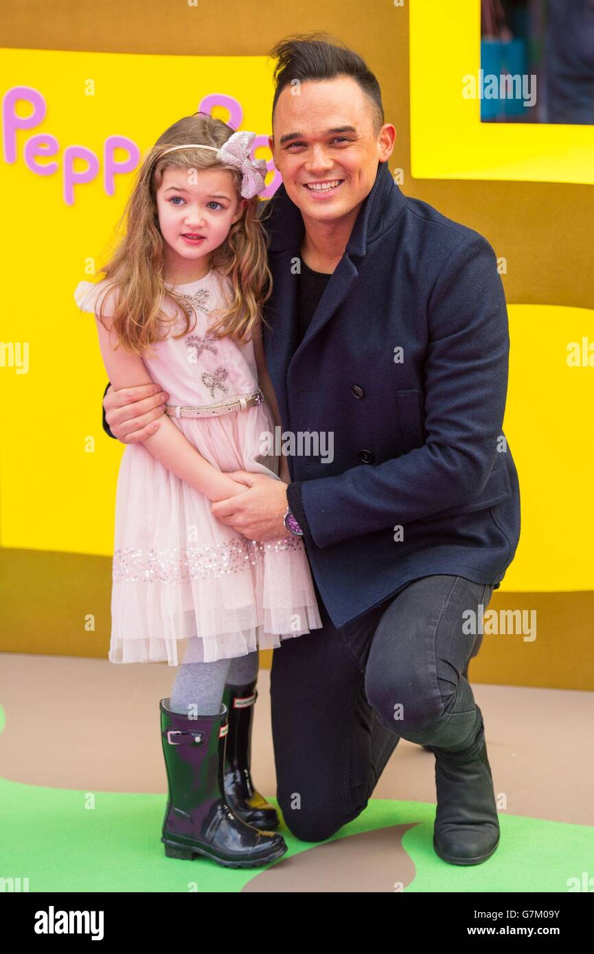 Gareth gates daughter missy arriving screening peppa pig hires stock