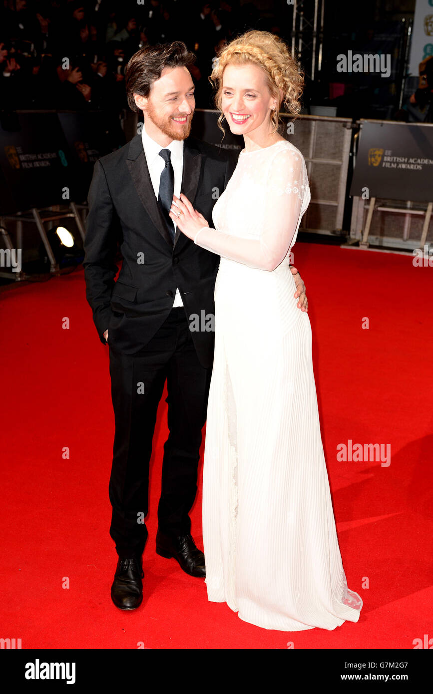 James McAvoy and Anne-Marie Duff attend the EE British Academy Film Awards at the Royal Opera House, Bow Street in London. PRESS ASSOCIATION Photo. Picture date: Sunday February 8, 2015. See PA story SHOWBIZ Bafta. Photo credit should read: Dominic Lipinski/PA Wire Stock Photo