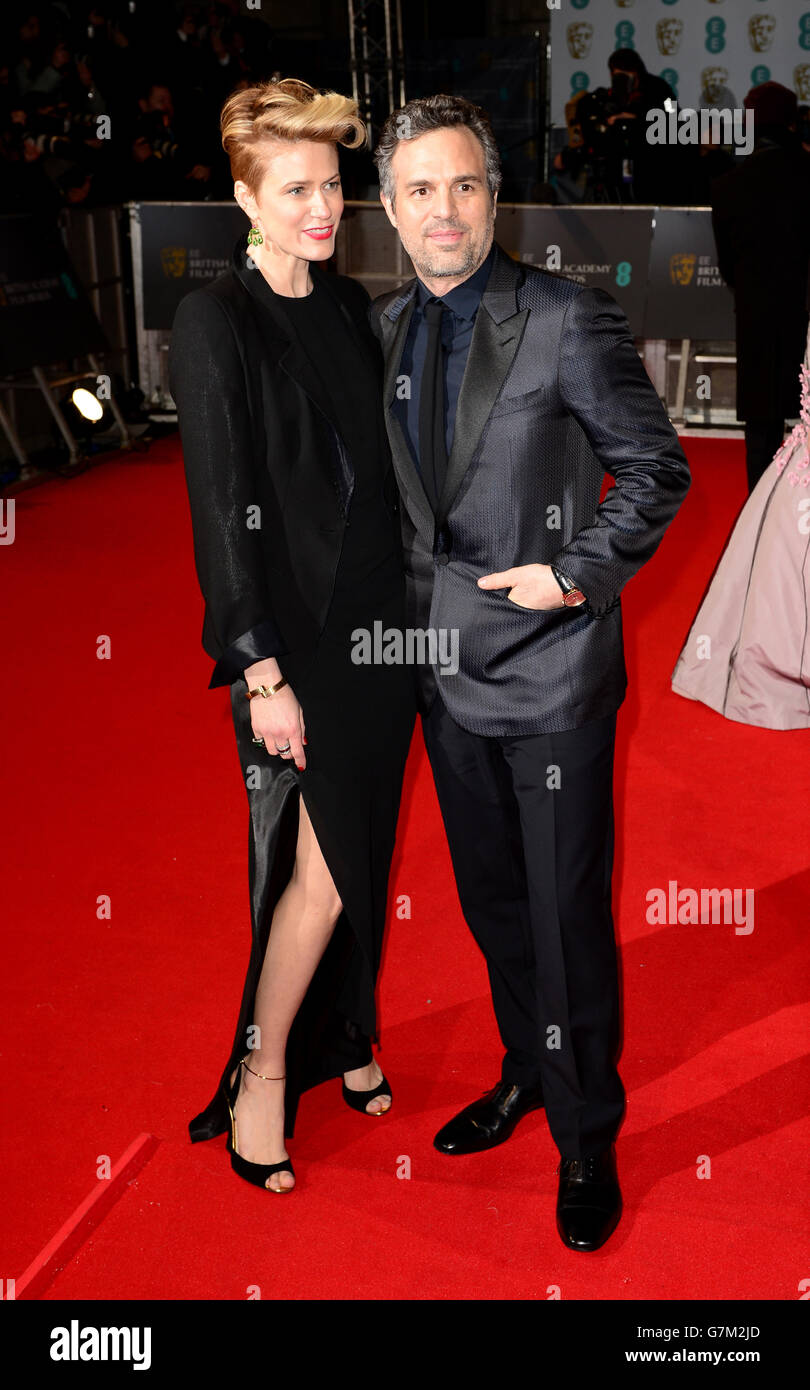 Mark Ruffalo and Sunrise Coigney attend the EE British Academy Film Awards at the Royal Opera House, Bow Street in London. PRESS ASSOCIATION Photo. Picture date: Sunday February 8, 2015. See PA story SHOWBIZ Bafta. Photo credit should read: Dominic Lipinski/PA Wire Stock Photo