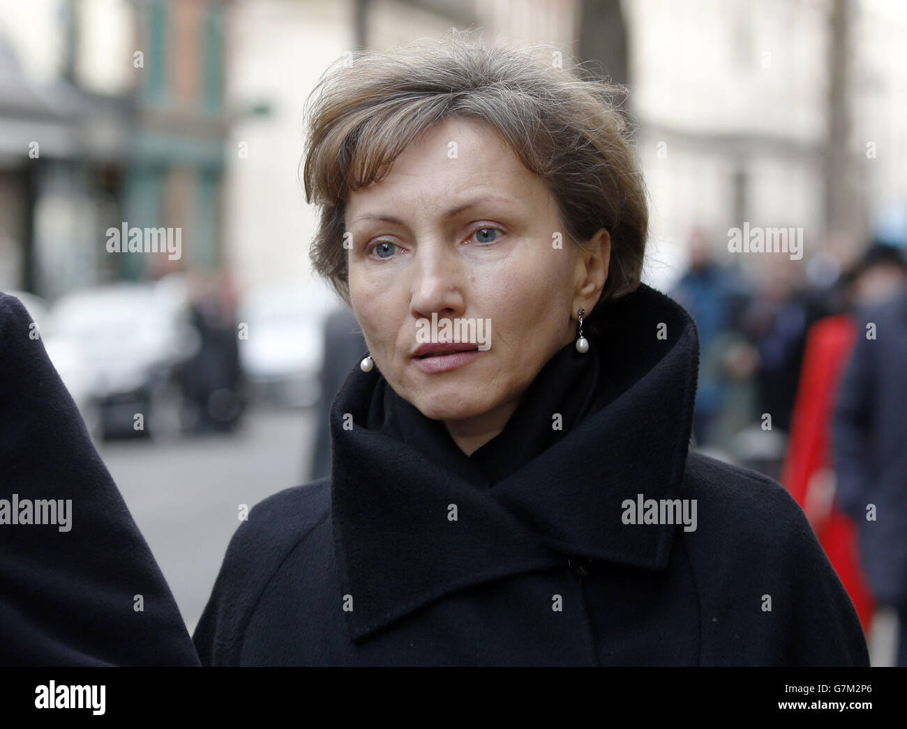 Marina Litvinenko outside the Royal Courts of Justice, London, where the long-awaited public inquiry into the death of poisoned spy Alexander Litvinenko is finally set to open, more than eight years after his death. Stock Photo