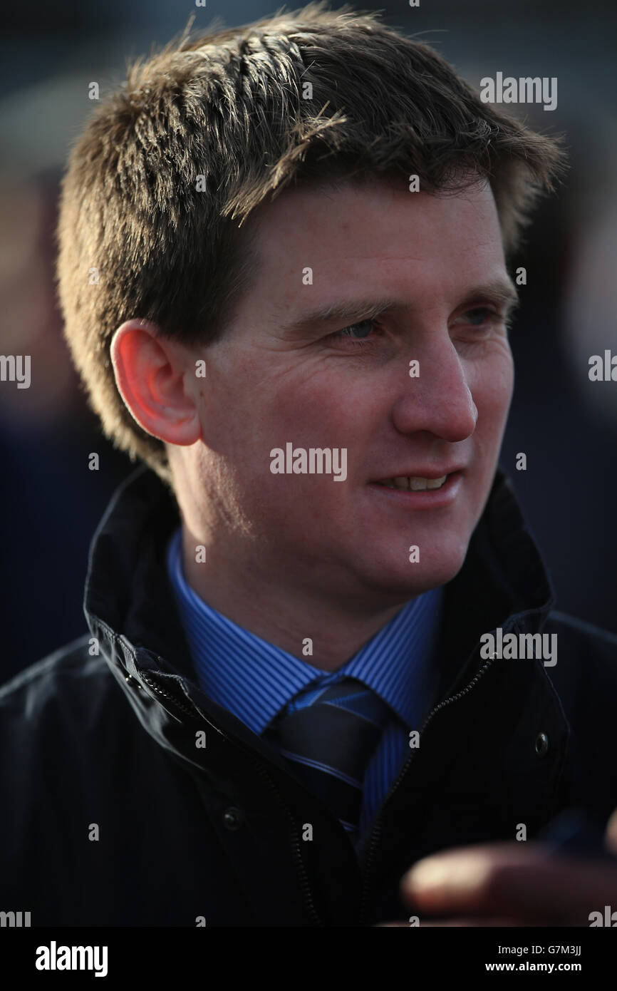 Horse Racing, Ludlow Racecourse. Trainer Neil Mulholland at Ludlow Racecourse, Shropshire Stock Photo