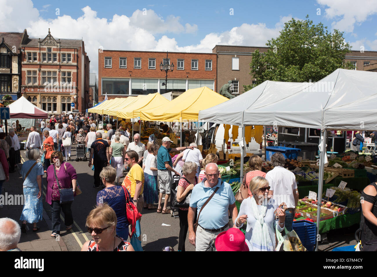 Bury St Edmunds street market, Cornhill Stock Photo Alamy