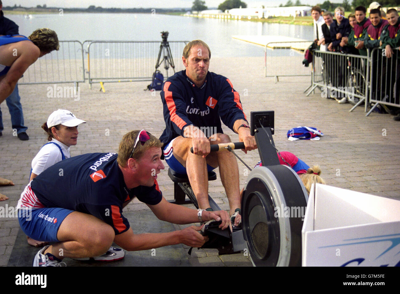 Rowing - Supersprint Rowing Grand Prix - Steven Redgrave Photocall. Steve Redgrave on a rowing machine. Stock Photo