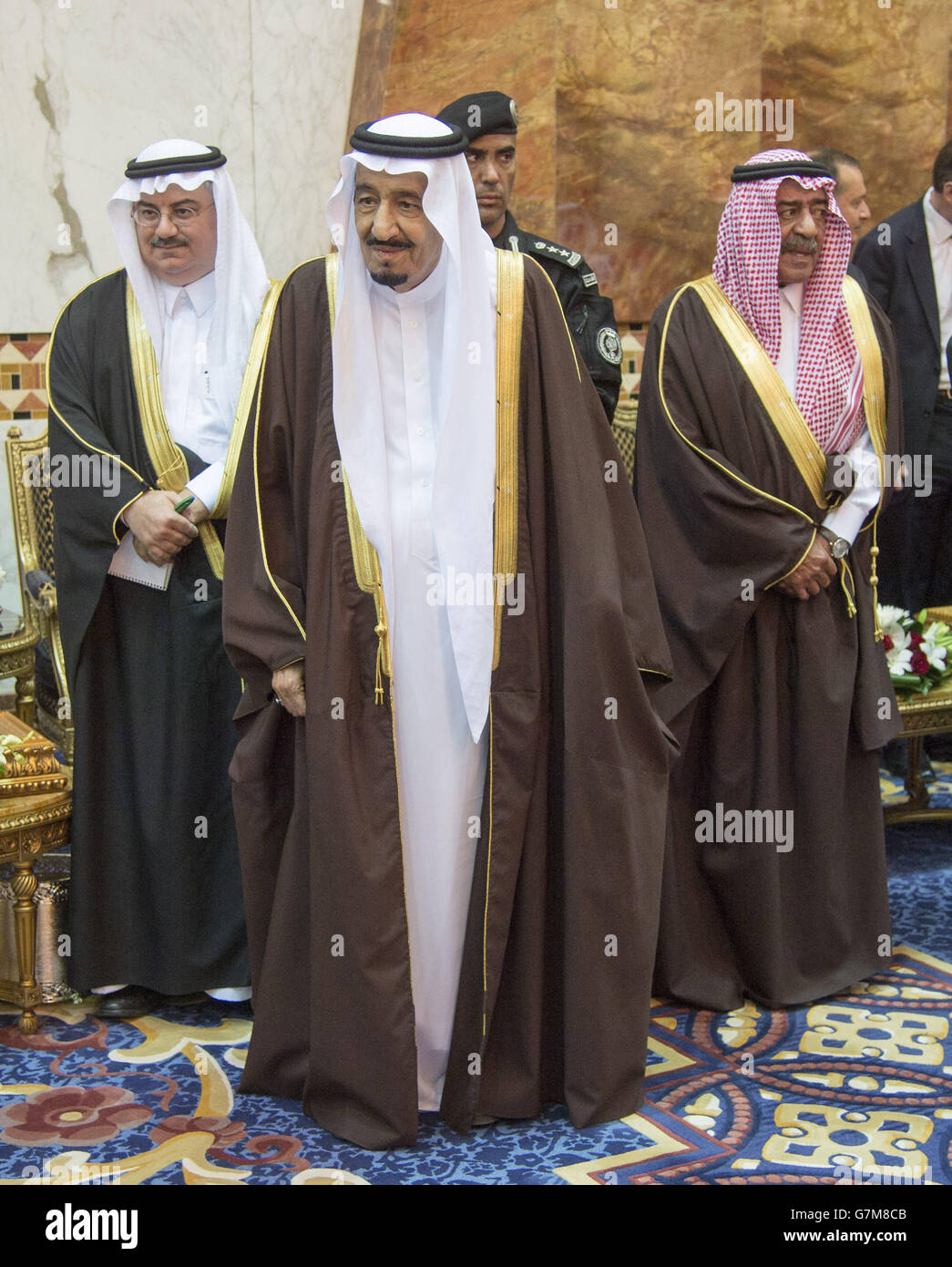 King Salman bin Abdulaziz Al Saud at Al Ergah Palace, Riyadh where he
