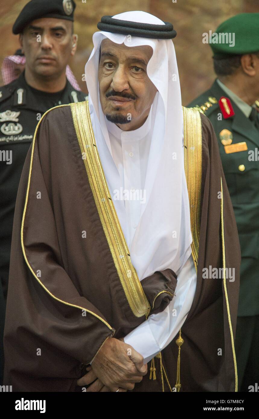 King Salman bin Abdulaziz Al Saud at Al Ergah Palace, Riyadh where he