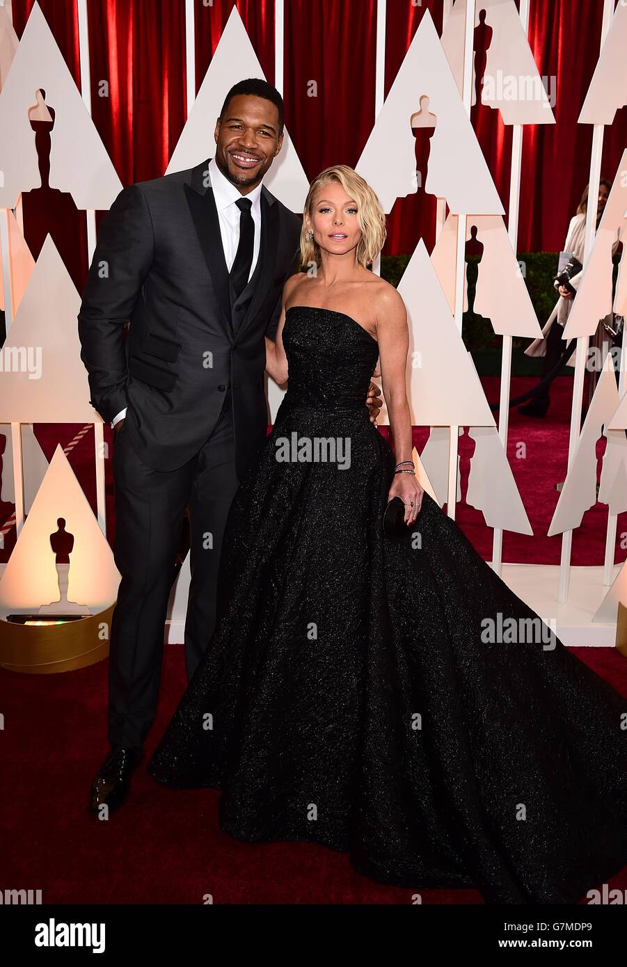 Kelly Ripa and Michael Strahan arriving at the 87th Academy Awards held at the Dolby Theatre in Hollywood, Los Angeles, CA, USA, February 22, 2015. Stock Photo