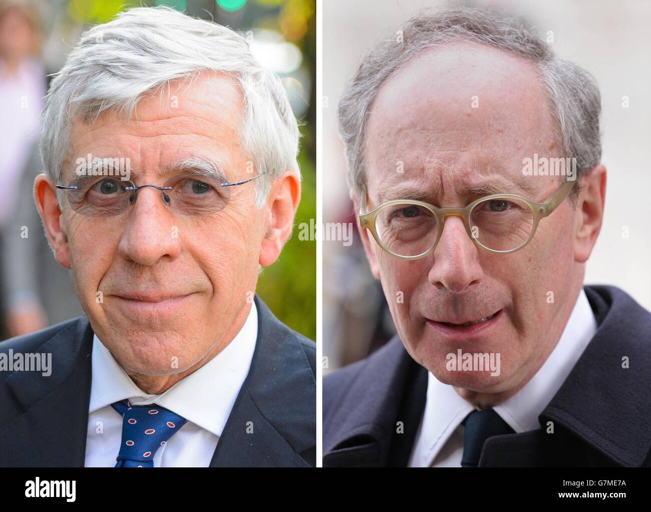 Undated file photos of Jack Straw (left and Sir Malcolm Rifkind. The two former foreign secretaries are facing accusations that they were prepared to use their positions and contacts to benefit a private company in return for payments of thousands of pounds. Stock Photo