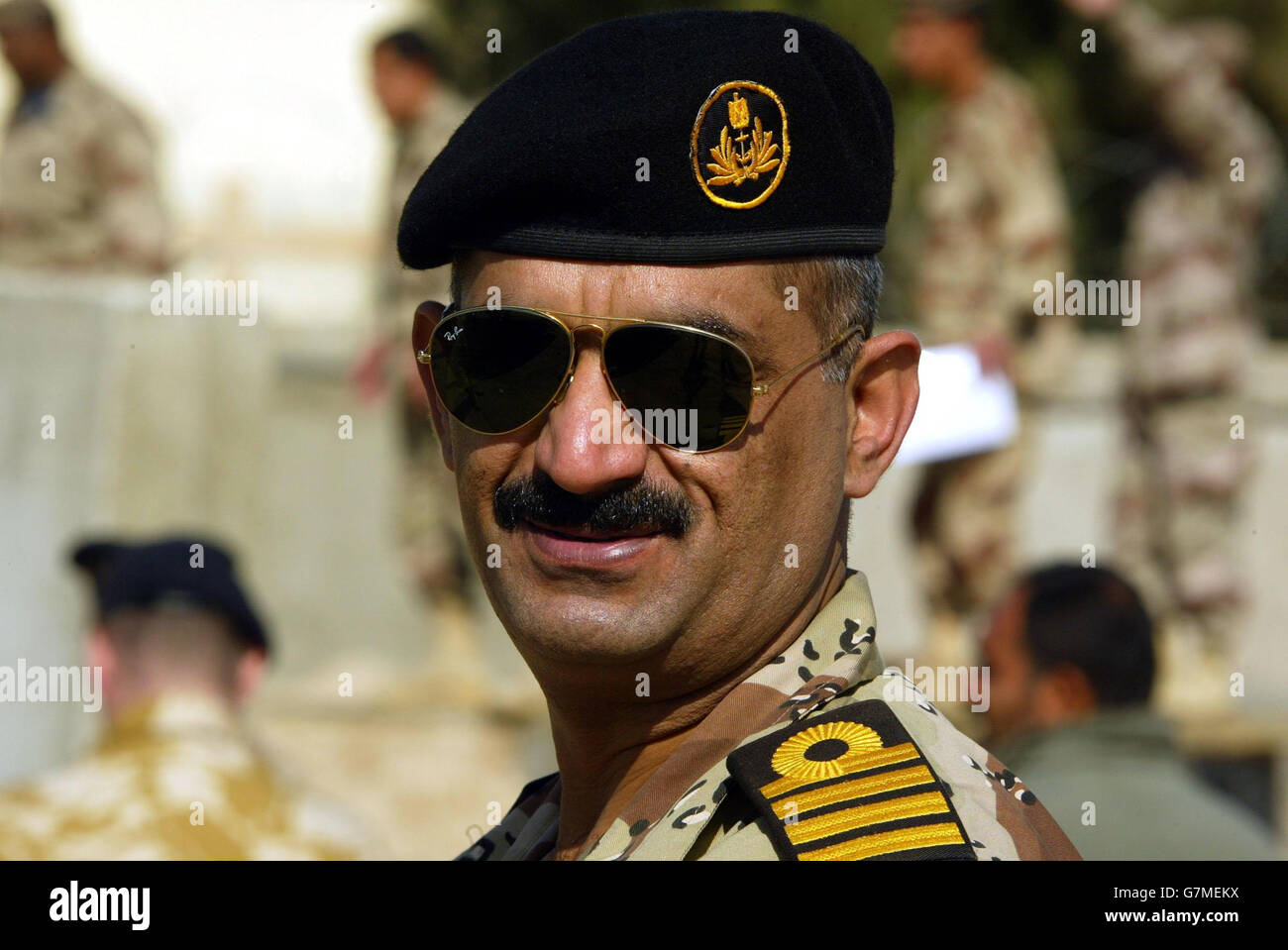 Iraqi Navy Chief of Staff, Adel Hassoun, whose men have been trained by British Soldiers over the last year. Stock Photo