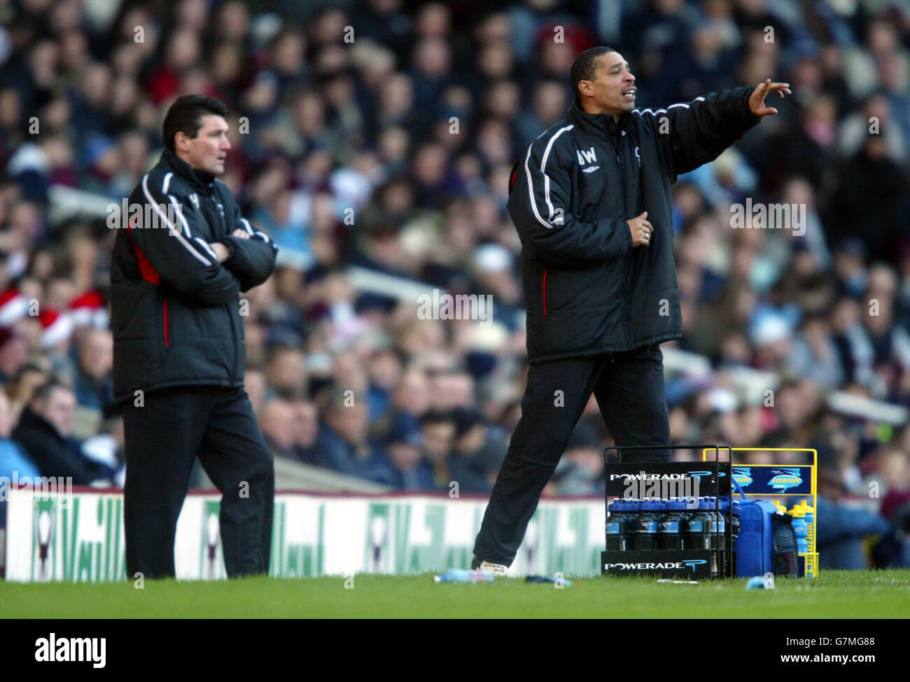 Nottingham Forest's manager Mick Harford and coach Des Walker Stock Photo